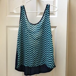 Bella D Sleeveless Green/Blue chiffon/cotton Top
